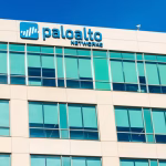 Palo Alto Networks headquarters building exterior against a blue sky